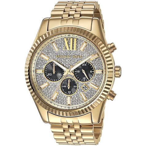 michael kors mk8107|oversized lexington gold tone watch.